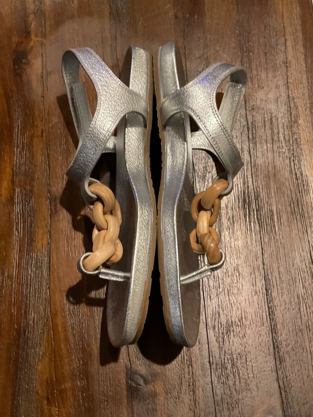 NWOT Pedro Garcia Janira Ankle Strap Silver Leather Sandal Size EU 37/ US 6.5-7 - Picture 5 of 9